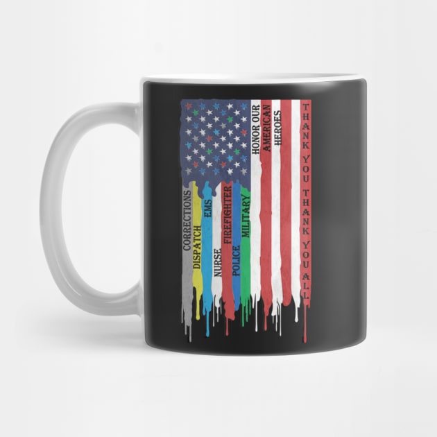 First Responders Thin Line Support Gifts: American Flag with Thin Line Design by tamdevo1